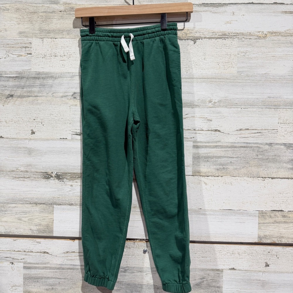 Hanna Andersson Jogger Sweatpants Boys 8 Green Cotton Basic EUC